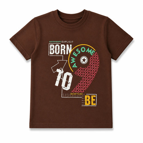 Born Awesome 10 Graphic Kids T-Shirt for Boys
