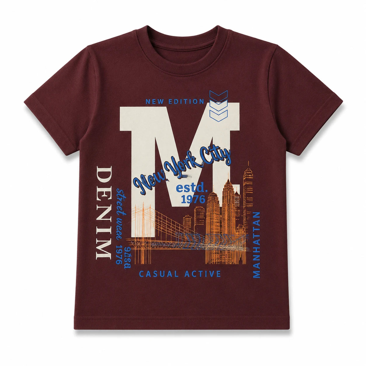 NYC Manhattan Skyline Graphic Kids T-Shirt for Boys