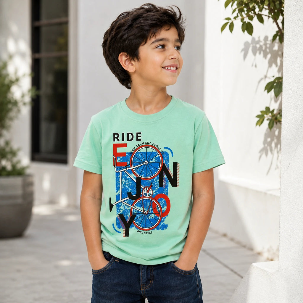 Ride On Bicycle Graphic Kids T-Shirt for Boys
