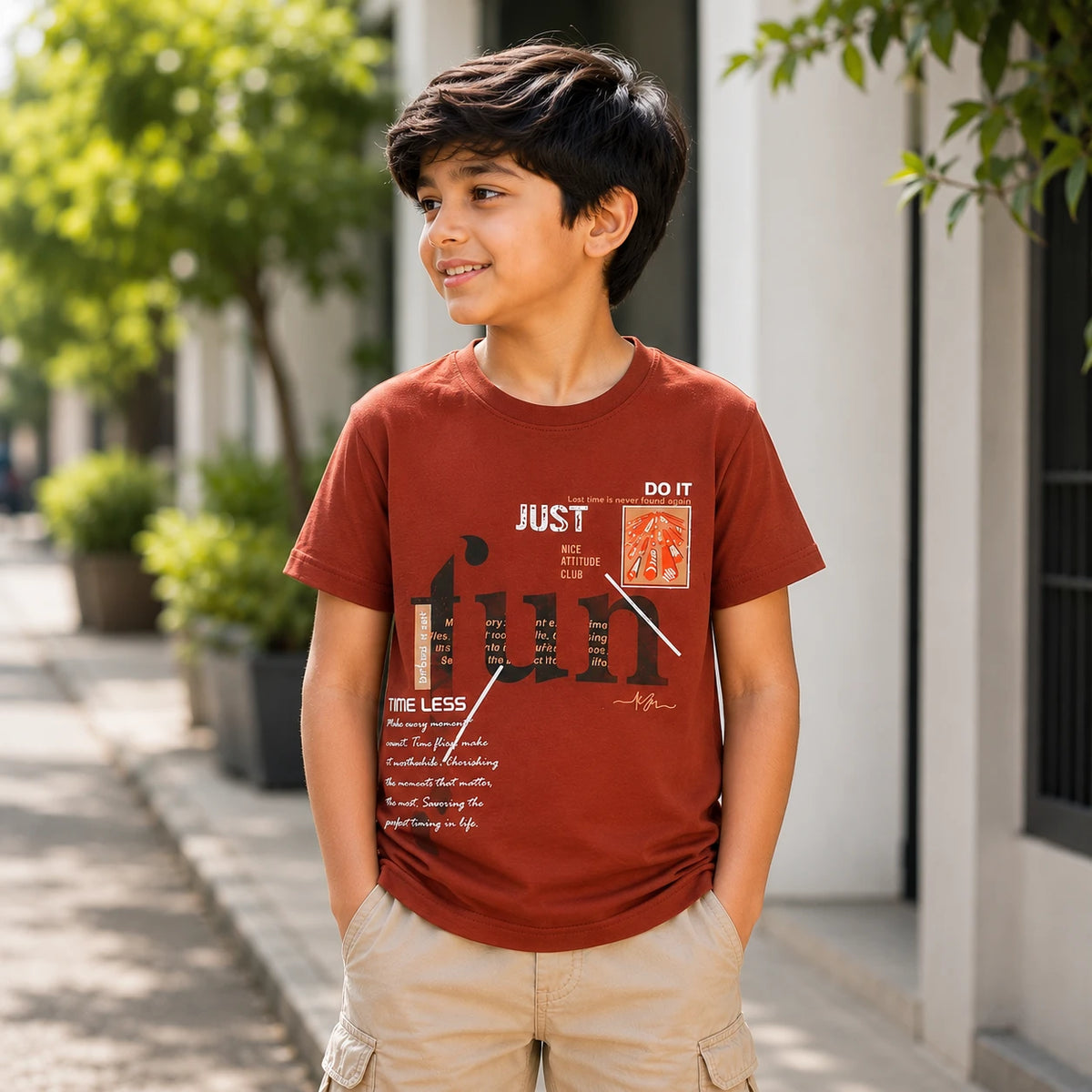 Timeless Fun Graphic Print Kids T-Shirt for Boys