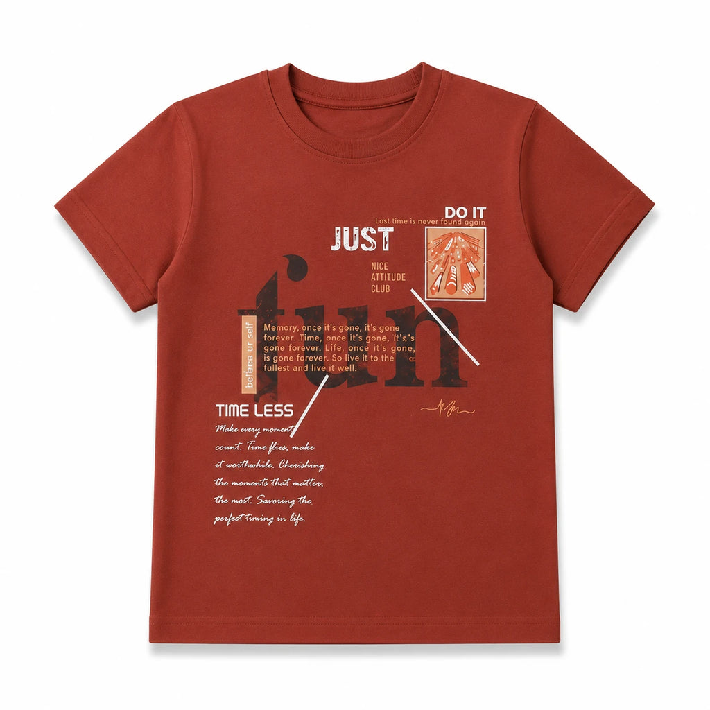 Timeless Fun Graphic Print Kids T-Shirt for Boys