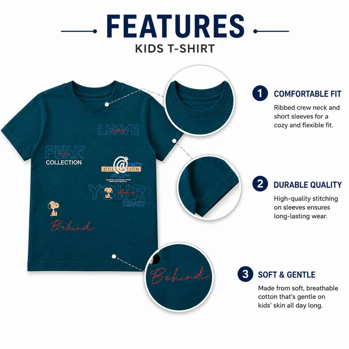 Leave Fear Build Your Legacy Graphic Kids T-Shirt for Boys