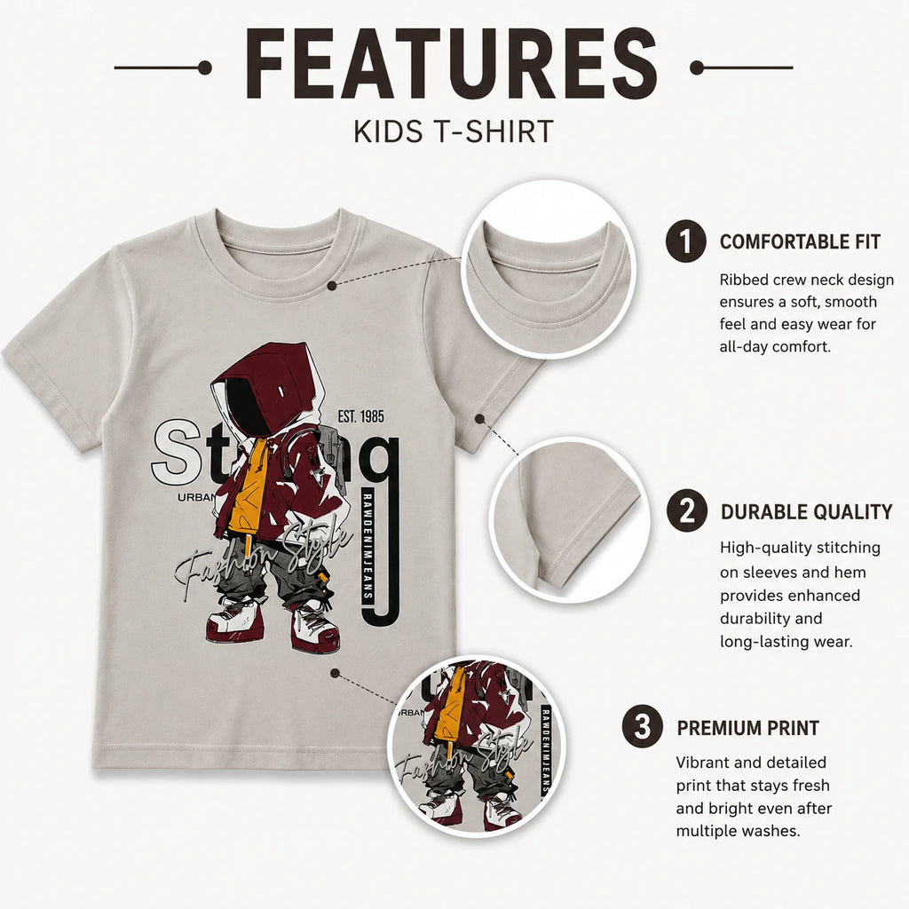 Urban Fashion Street Style Graphic Kids T-Shirt for Boys