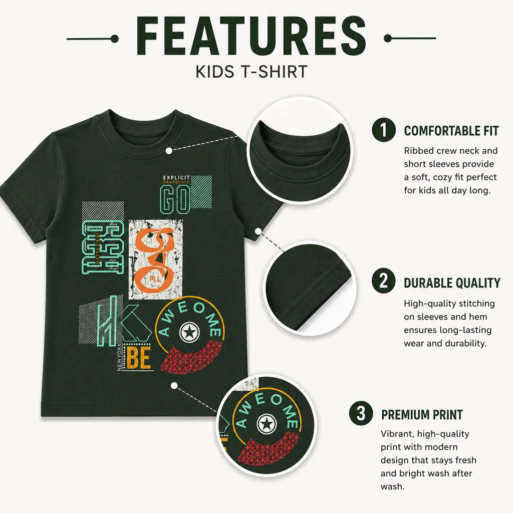 GO Awesome Graphic Kids T-Shirt for Boys