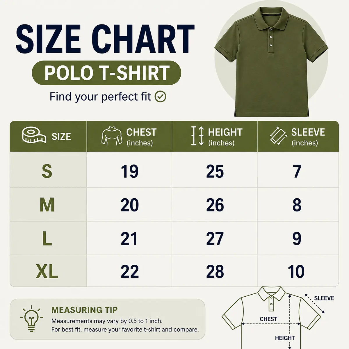 Olive Edge Polo T-Shirt for Men