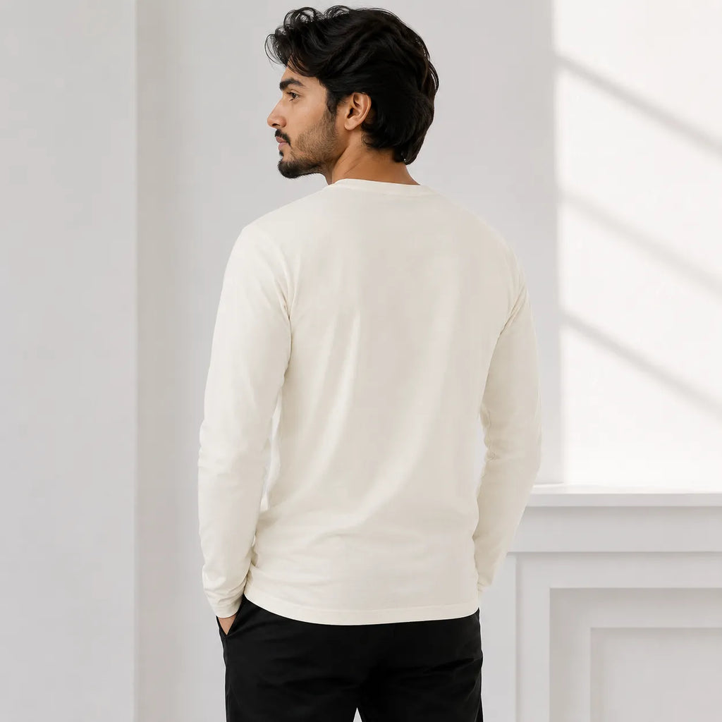 Ivory Heritage Henley White T-Shirt for Men