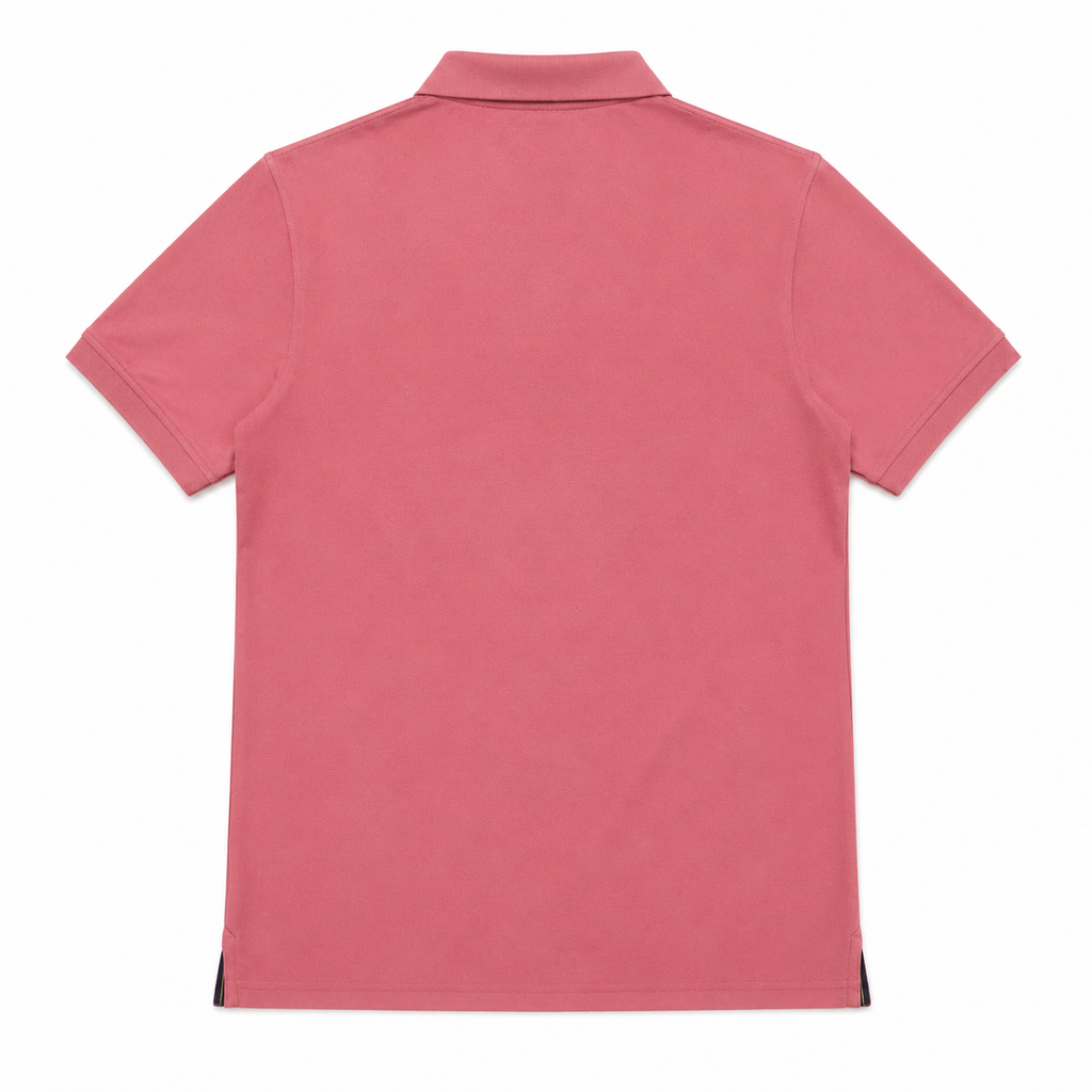 Men Solid Polo Neck Cotton Blend Pink T-Shirt