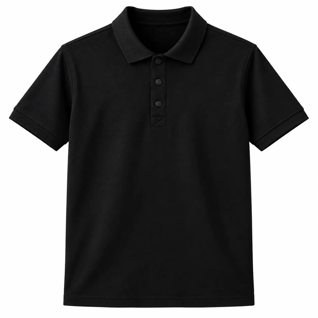 Midnight Black Polo T-Shirt for Men – Half Sleeve
