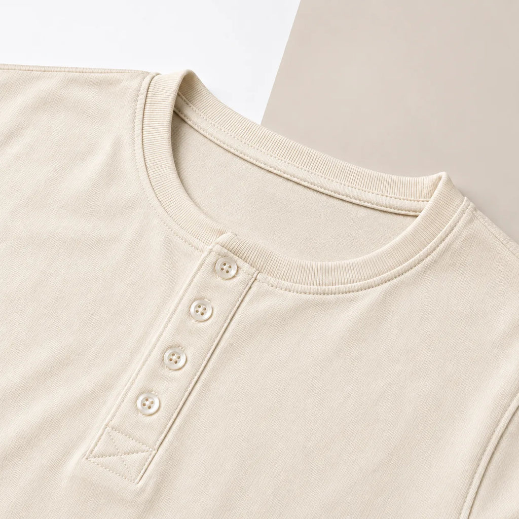 Ivory Heritage Henley White T-Shirt for Men