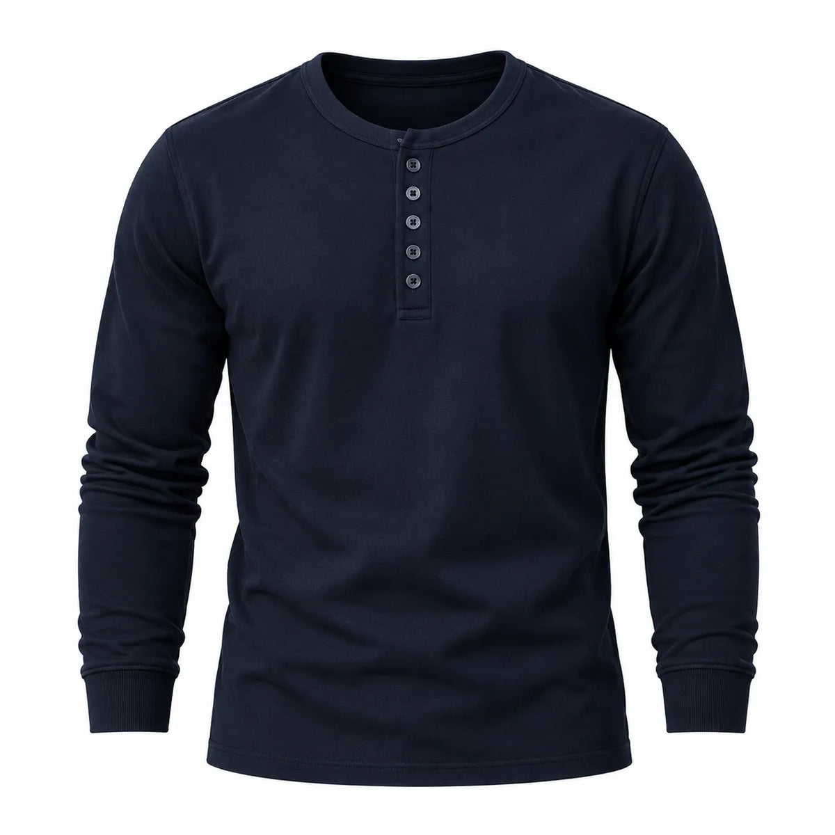 Midnight Navy Blue Henley T-Shirt for Men