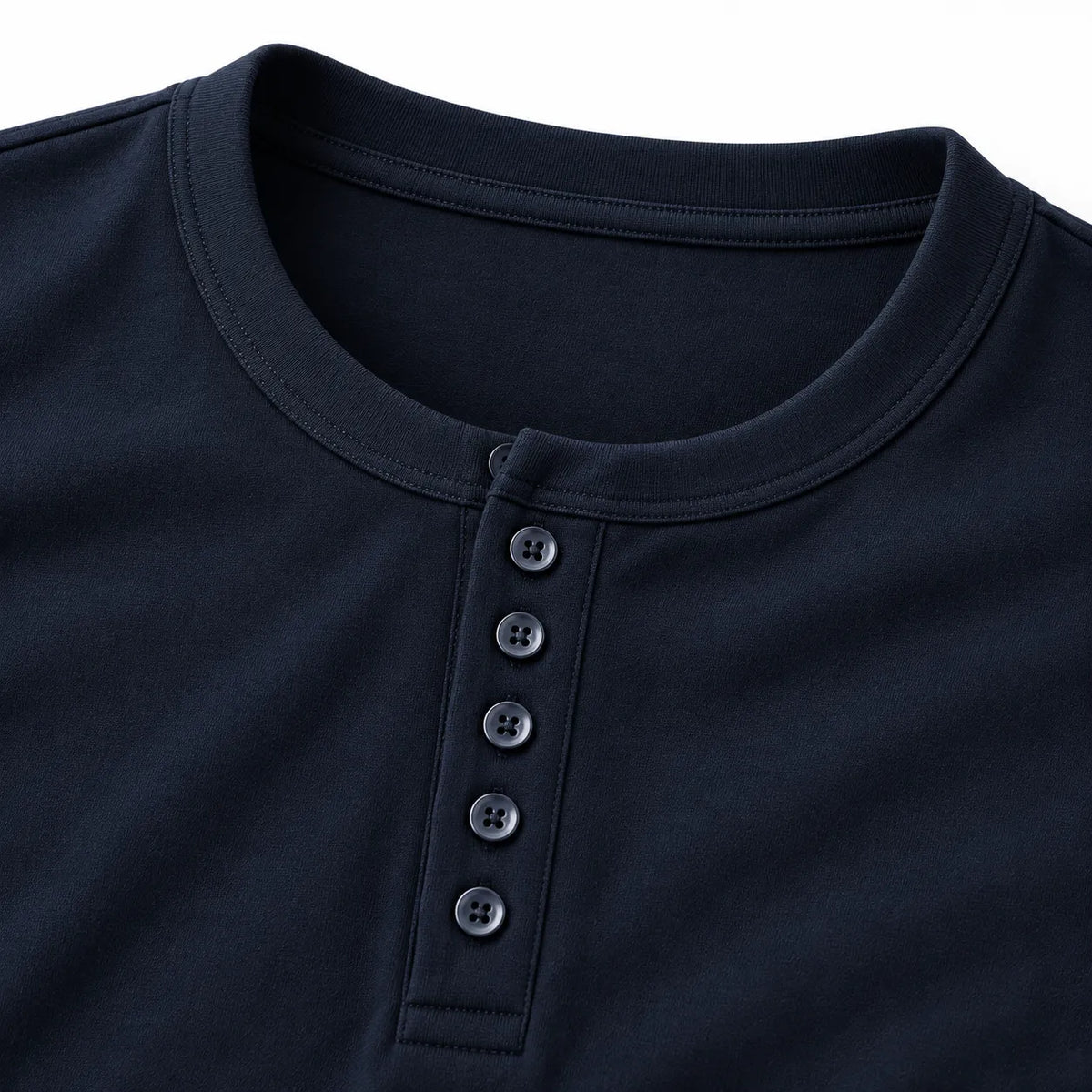 Midnight Navy Blue Henley T-Shirt for Men