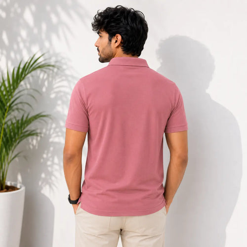 Dusty Rose Signature Polo T-Shirt for Men