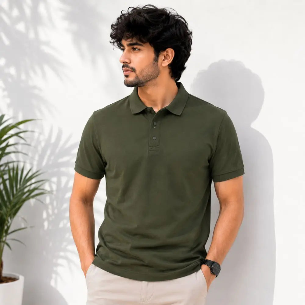 Olive Edge Polo T-Shirt for Men