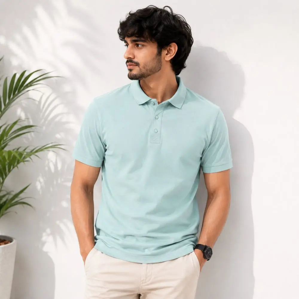 Sky Blue Classic Polo T-Shirt for Men