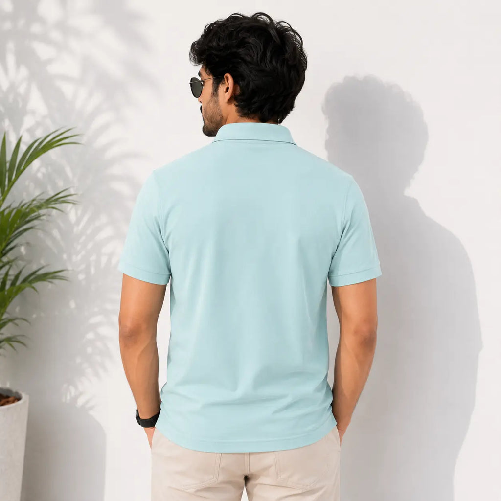 Sky Blue Classic Polo T-Shirt for Men