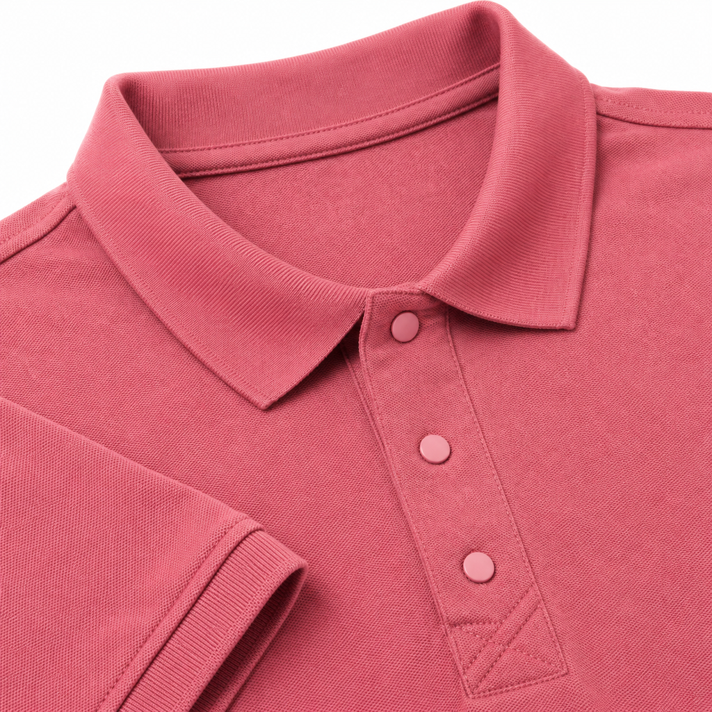 Men Solid Polo Neck Cotton Blend Pink T-Shirt